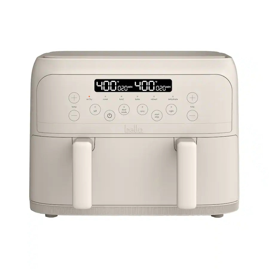 Bella 4 Quart TriZone Air Fryer, Oatmilk