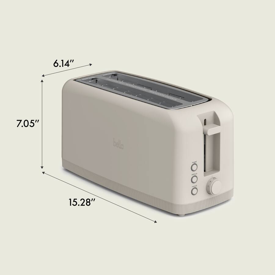 Bella 4 Slice Slim Toaster, Oatmilk