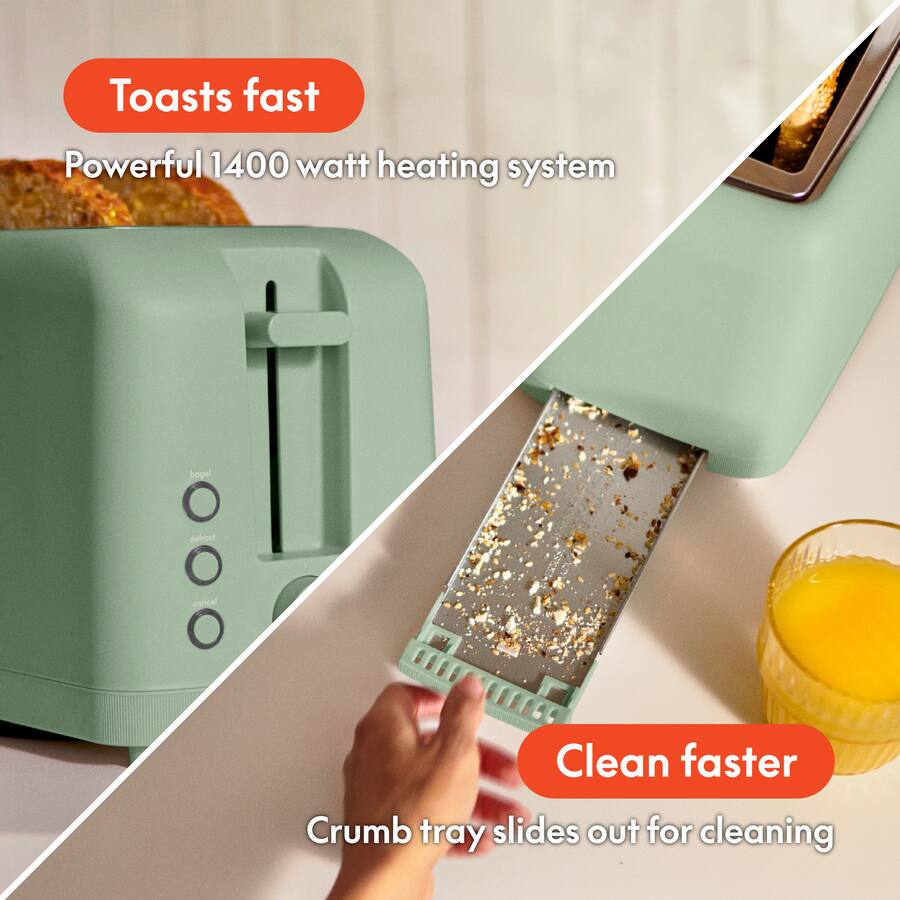 Bella 4 Slice Slim Toaster, Seaglass