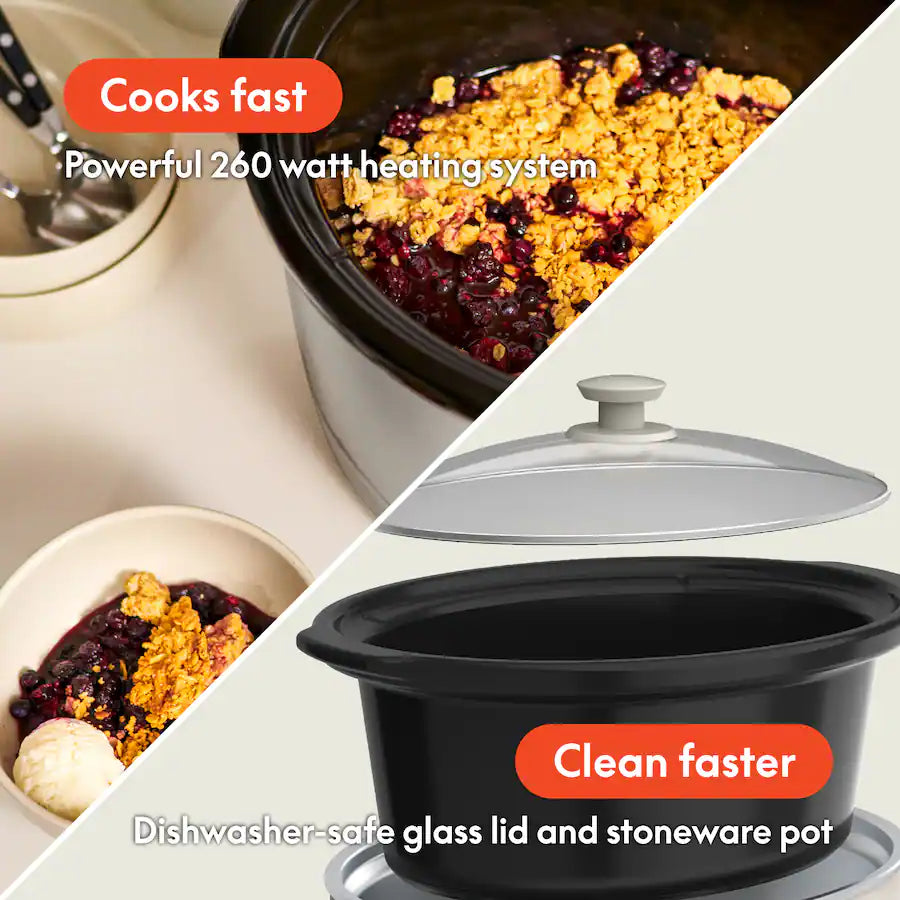 Bella 6 Quart Manual Slow Cooker, Oatmilk
