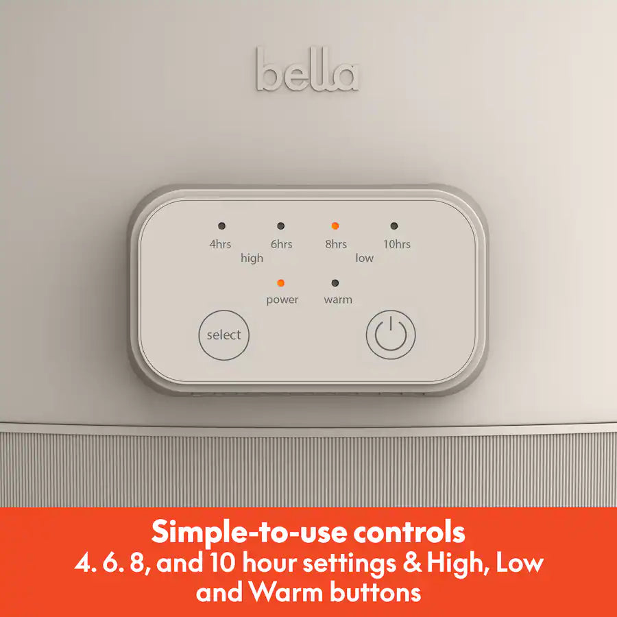 Bella 6 Quart Programmable Slow Cooker, Oatmilk