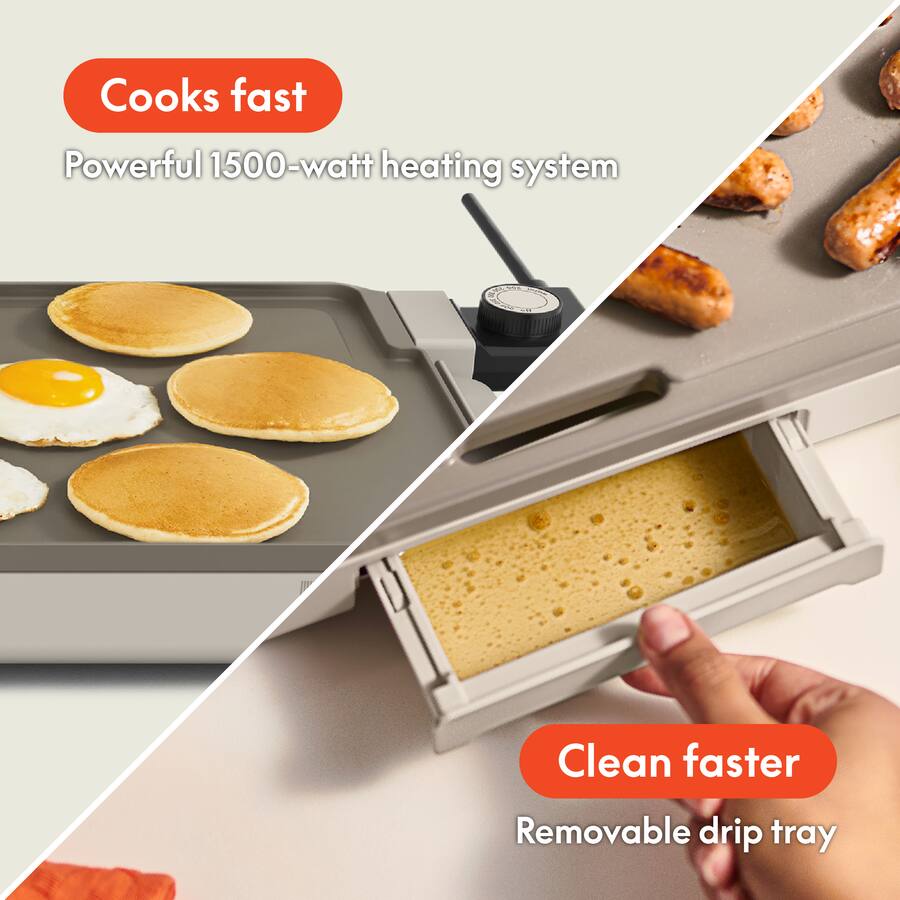 Bella Ceramic Electric Griddle, Oatmilk