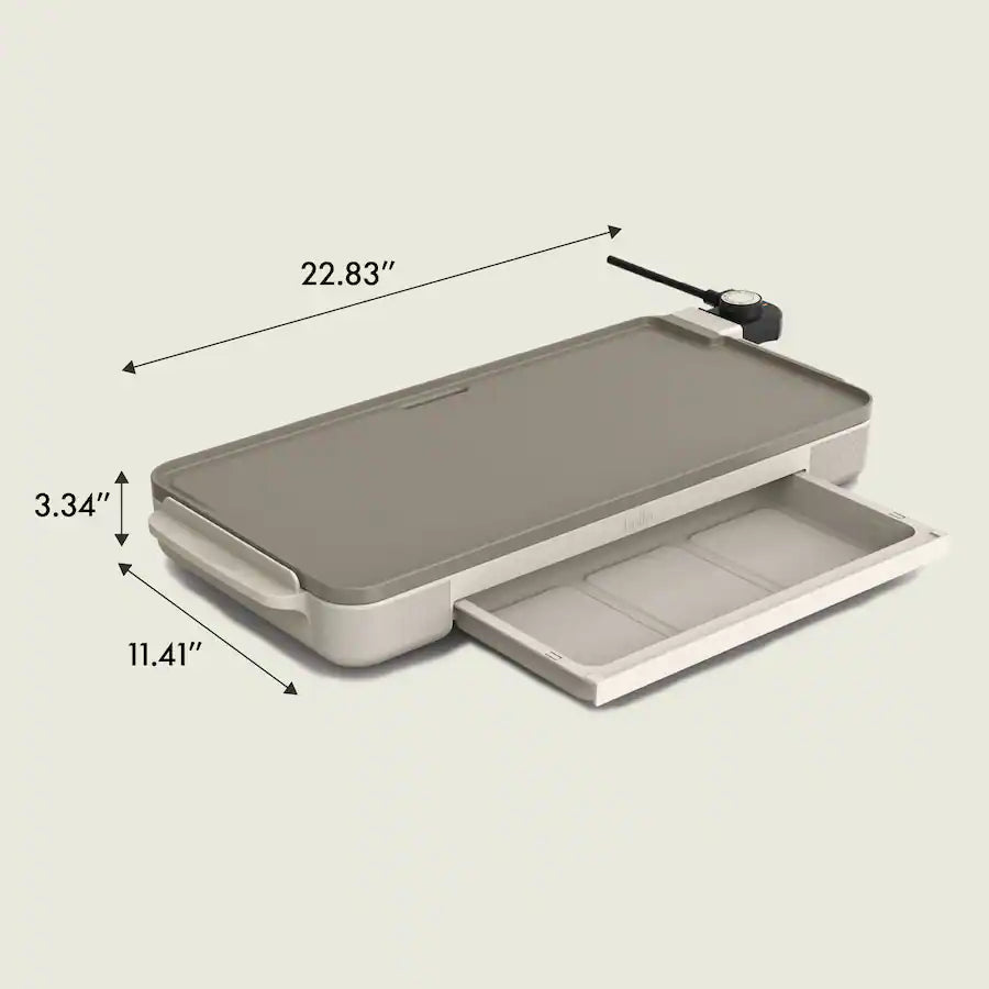 Bella Electric Griddle with Warming Tray, Oatmilk