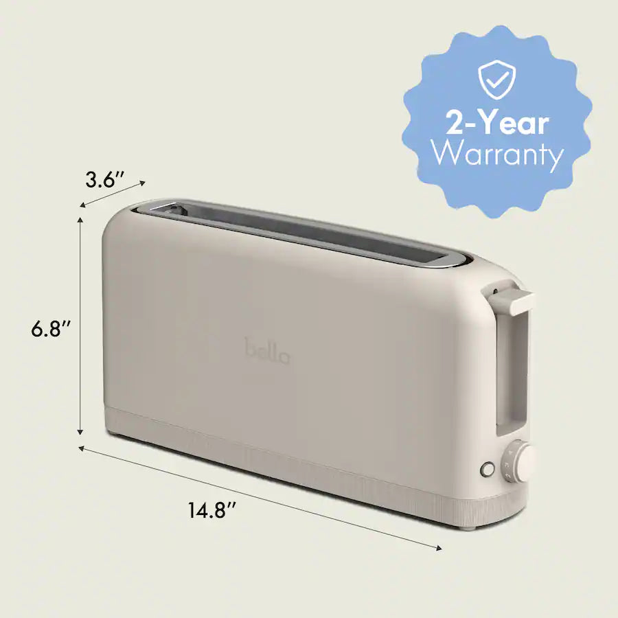 Bella Fits Anywhere 2 Slice Slim Toaster, Oatmilk