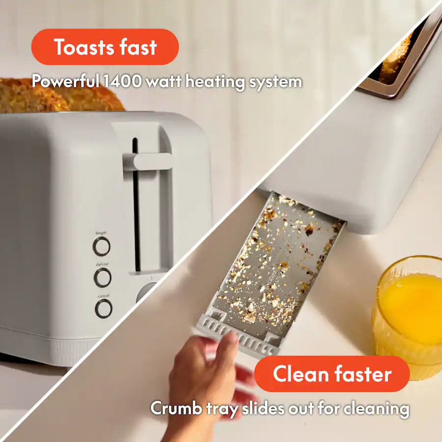 Bella Fits Anywhere 4 Slice Slim Toaster, Oatmilk