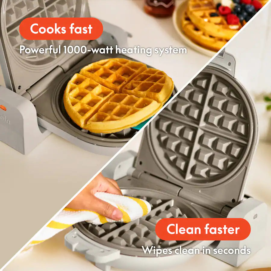 Bella Flip & Store Belgian Waffle Maker, Oatmilk