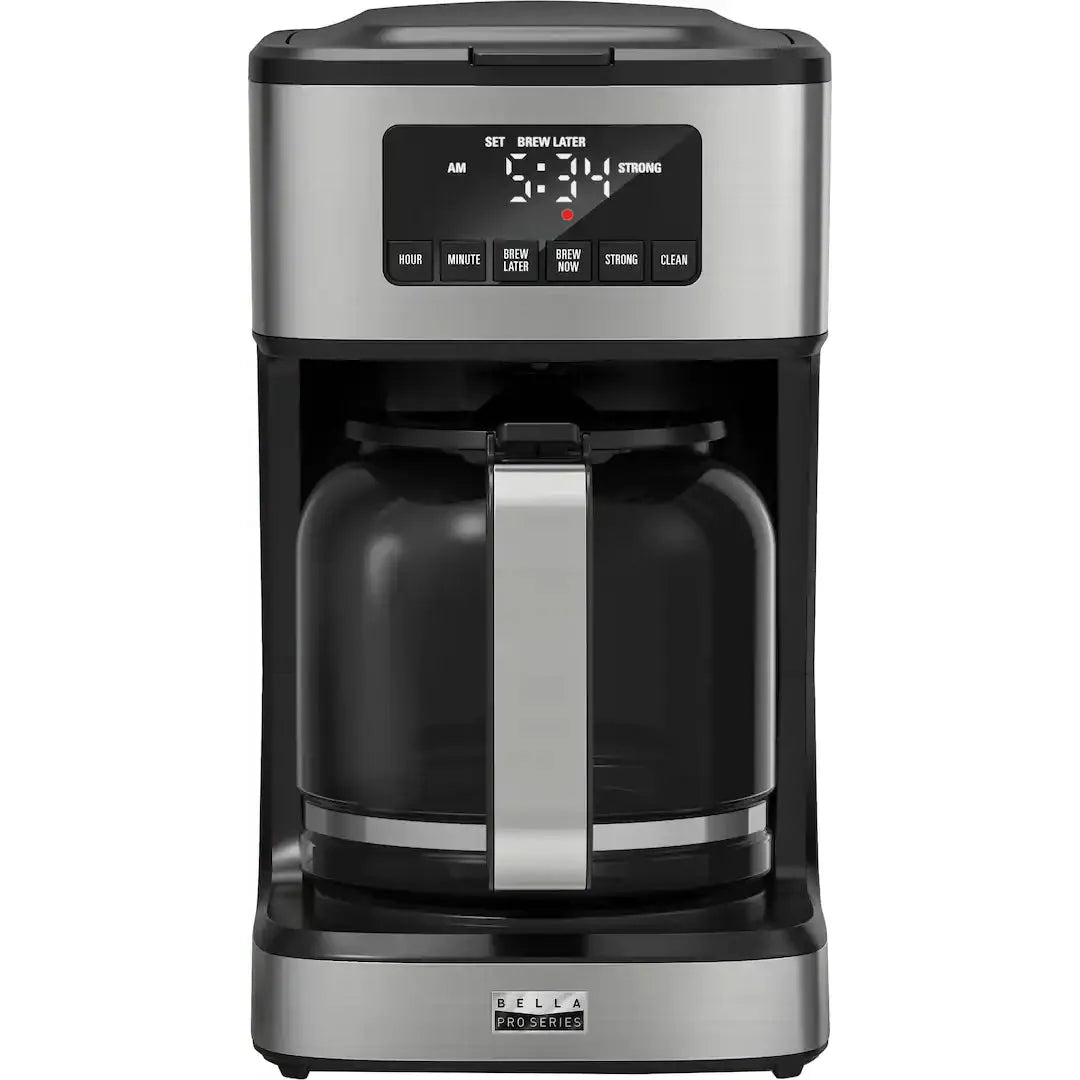 Bella PRO 12 Cup Programmable Coffee Maker, Stainless Steel