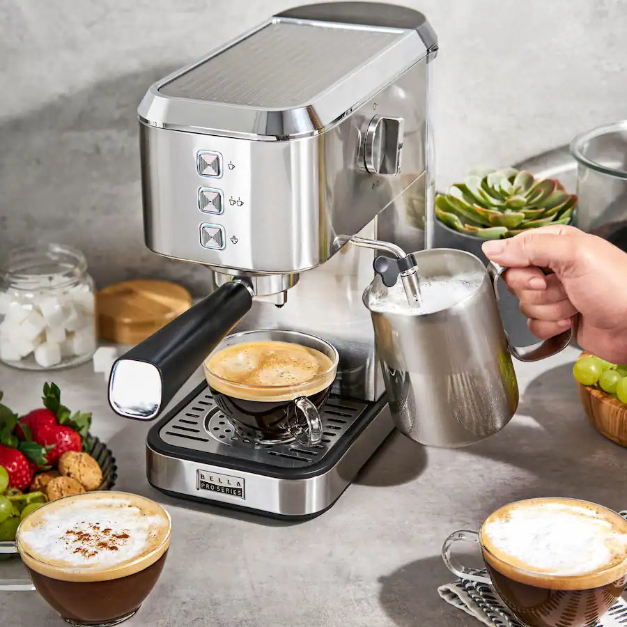 Bella PRO, 20 Bar Slim Espresso Machine, Stainless Steel
