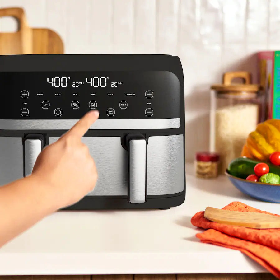 Bella PRO 4 Quart TriZone Touchscreen Air Fryer, Stainless Steel