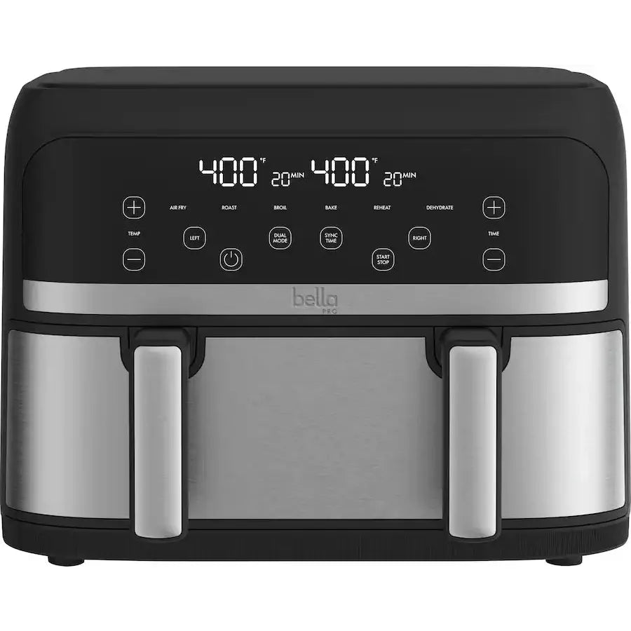 Bella PRO 4 Quart TriZone Touchscreen Air Fryer, Stainless Steel
