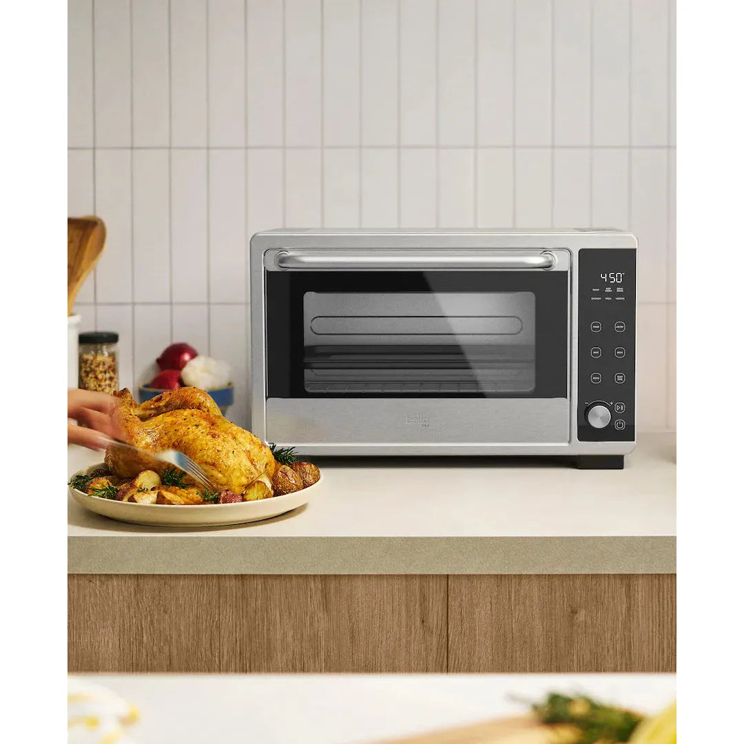 Bella PRO 6 Slice Air Fryer Toaster Oven, Stainless Steel
