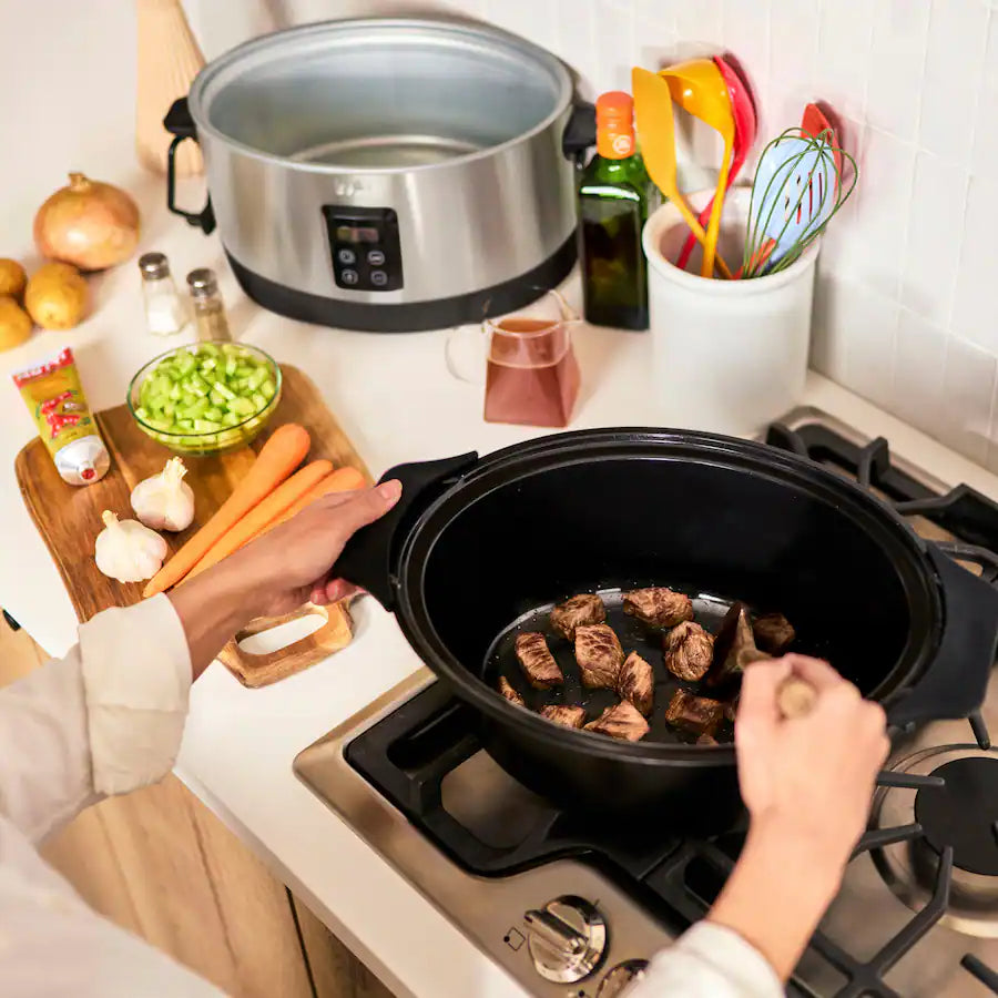 Bella PRO 7 Quart Programmable Slow Cooker with Searing Function, Stainless Steel