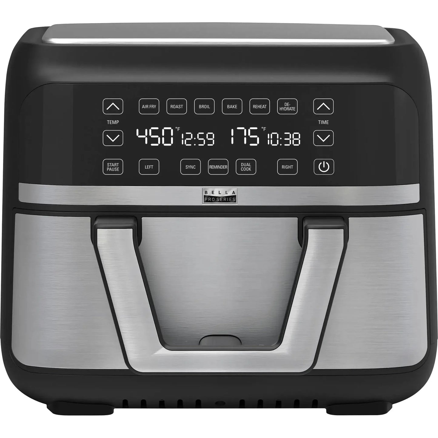 Bella PRO 9 Quart Digital Air Fryer with Dual Flex Basket, Stainless Steel