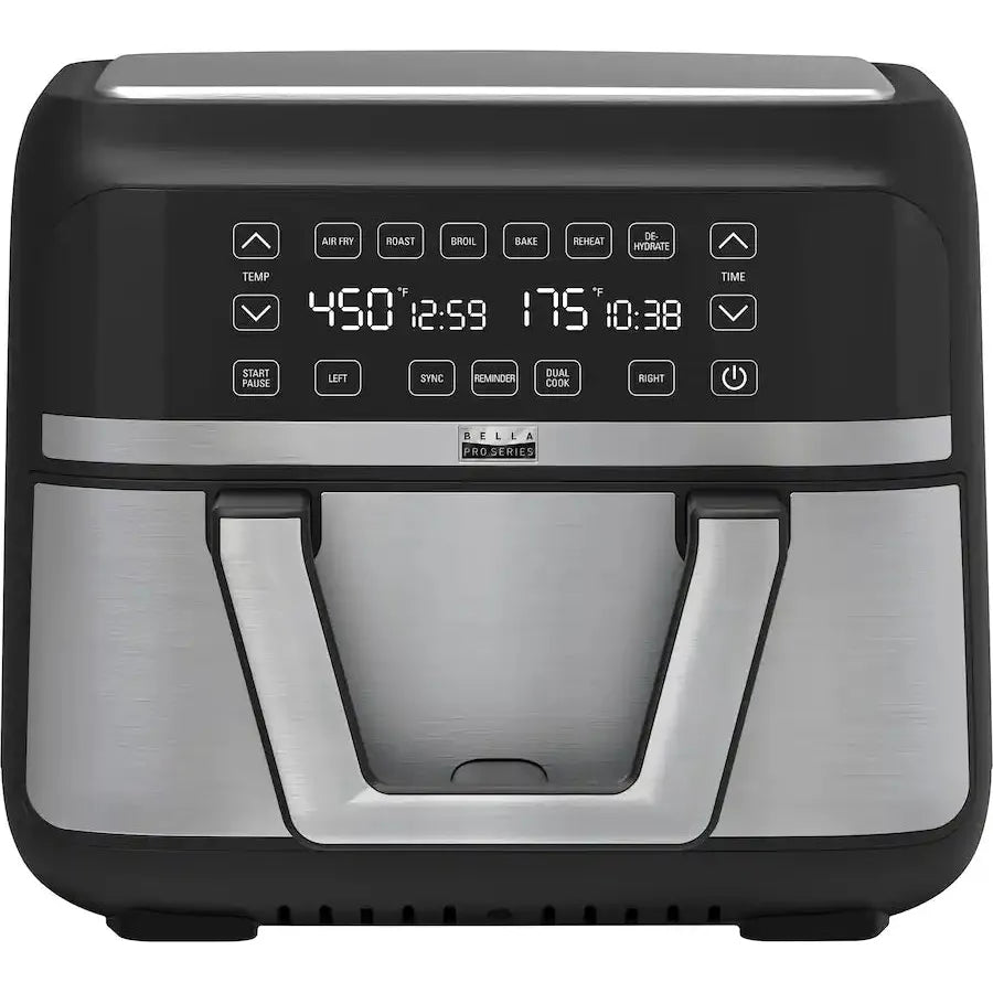 Bella PRO 9 Quart Tri Zone Touchscreen Air Fryer, Stainless Steel