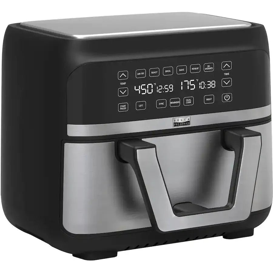 Bella PRO 9 Quart TriZone Touchscreen Air Fryer, Stainless Steel