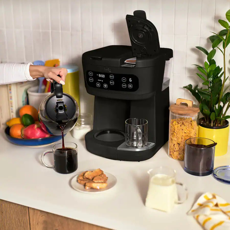 Bella PRO MultiBrew 12 Cup Drip And Single Serve Coffee Maker, Black