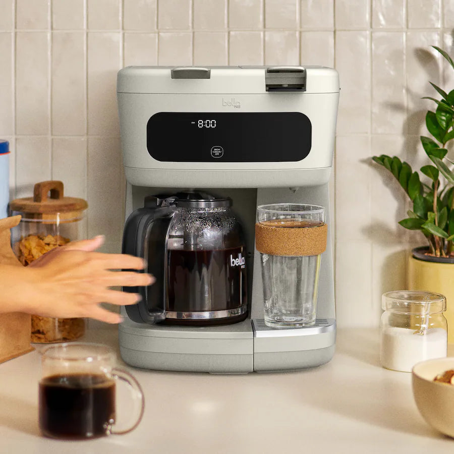 Bella PRO MultiBrew 12 Cup Drip And Single Serve Coffee Maker, Oatmilk