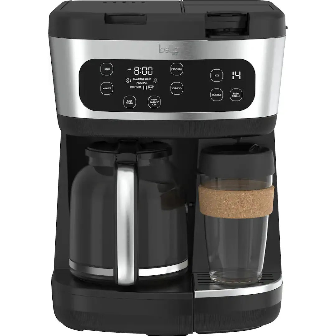 Bella PRO MultiBrew 12 Cup Drip And Single Serve Coffee Maker, Stainless Steel
