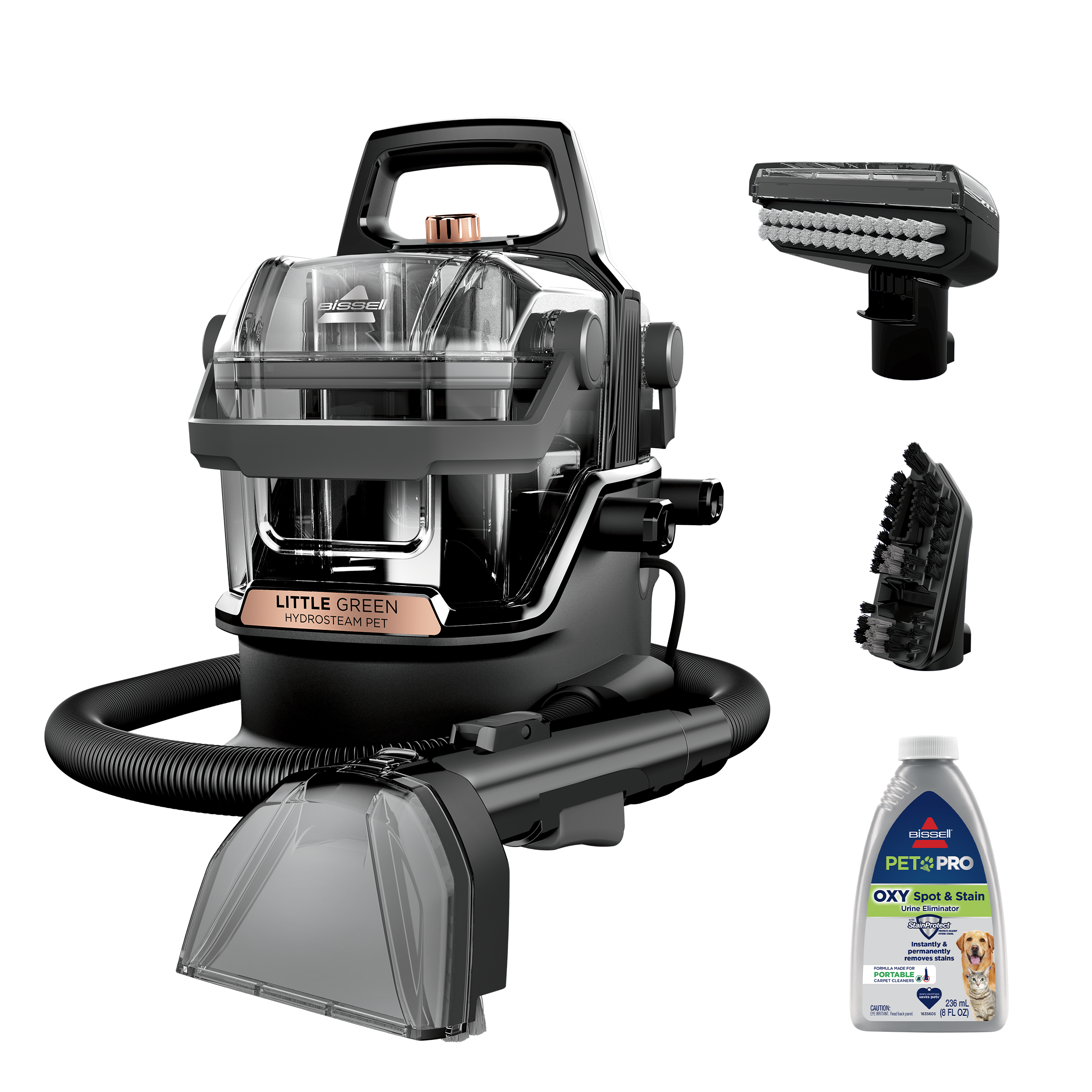 Bissell Little Green HydroSteam Pet Corded Portable Deep Cleaner, Titanium