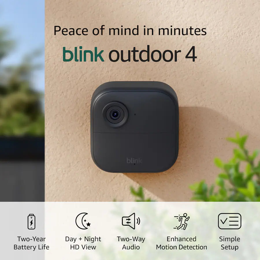 Blink Outdoor 4 – Set of 3 Wireless Smart Security Cameras, Black
