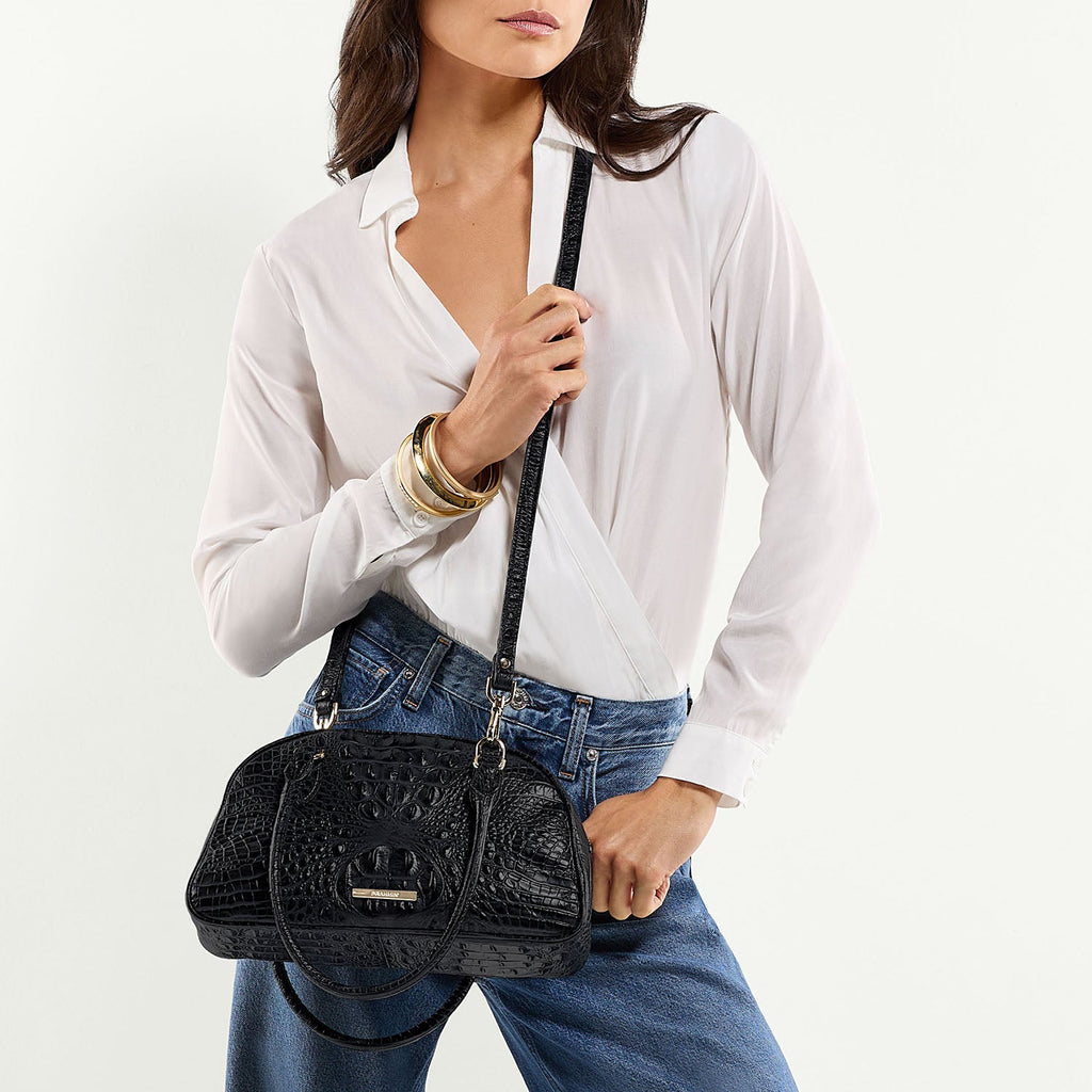 Brahmin Alden Road Collection Angie Satchel, Chocolate