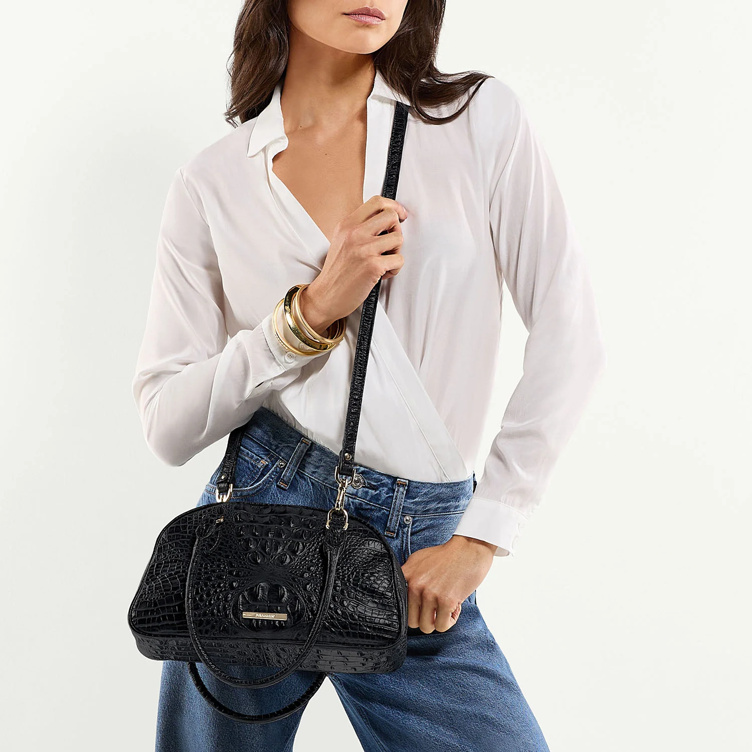 Brahmin Alden Road Collection Angie Satchel, Salsa