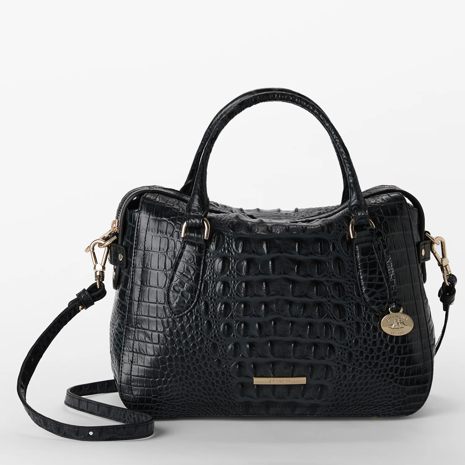 Brahmin Alden Road Collection Micaela Satchel, Black