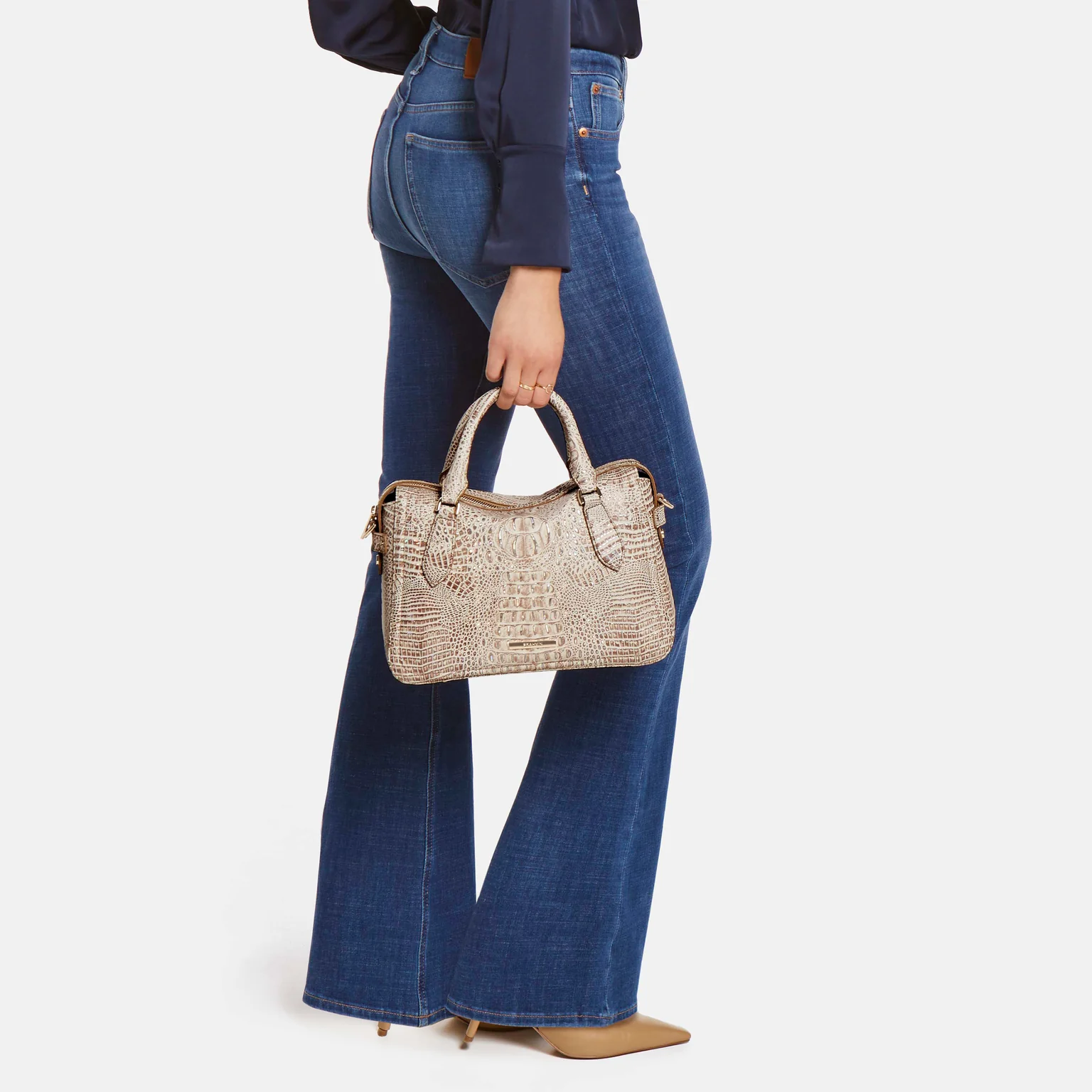 Brahmin Alden Road Collection Micaela Satchel, Black