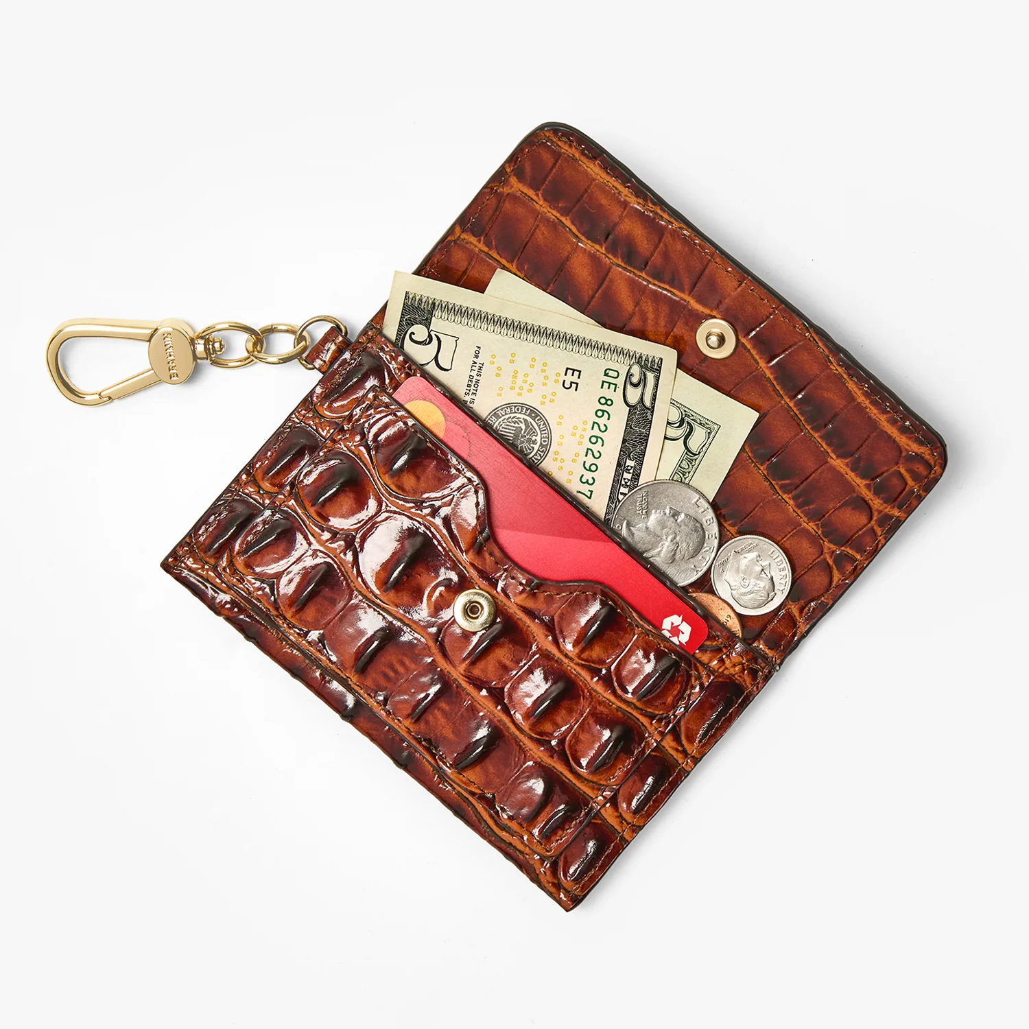 Brahmin Alden Road Collection Ricki Clip on Wallet, Black