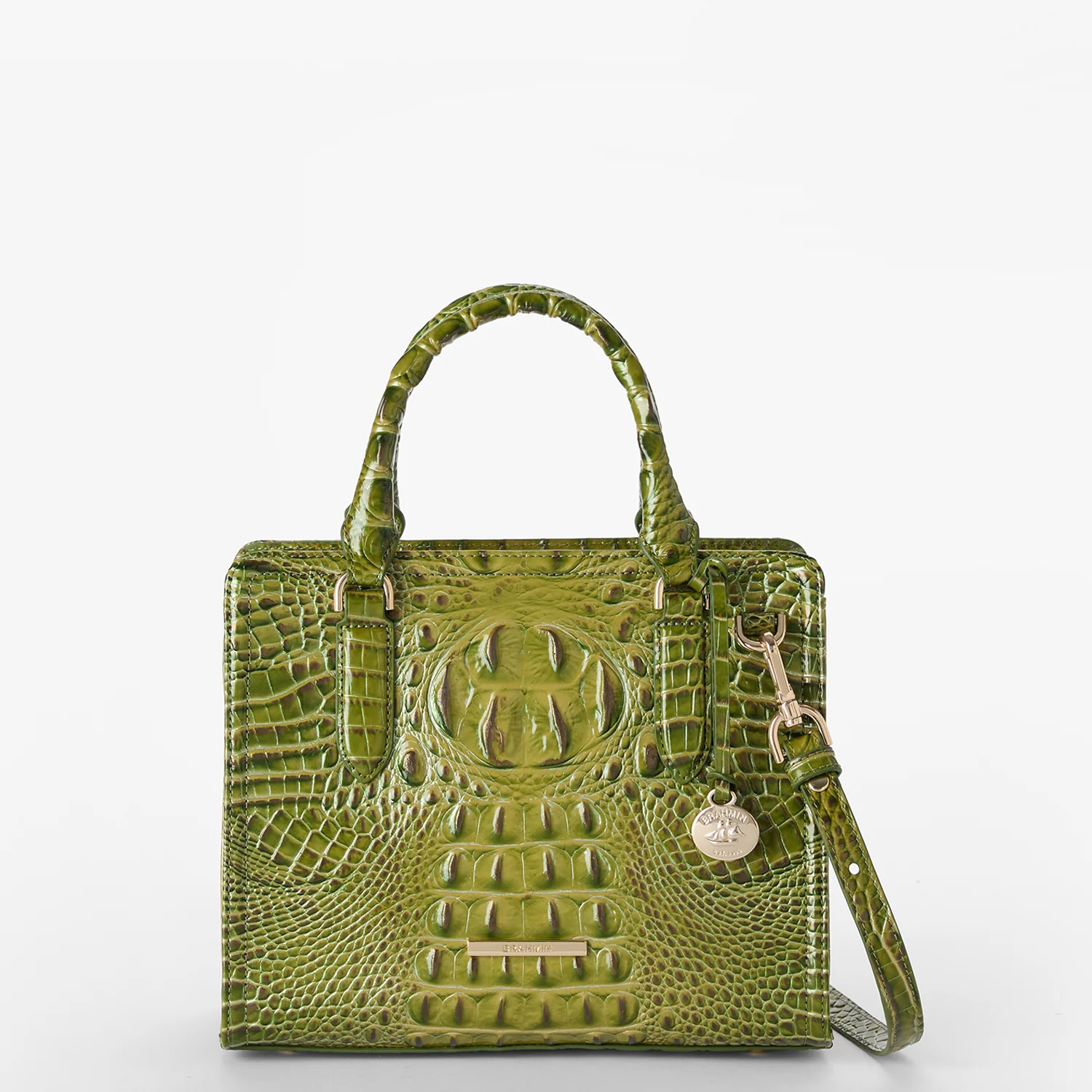 Brahmin Melbourne Collection Cami Satchel, Olive Ombre