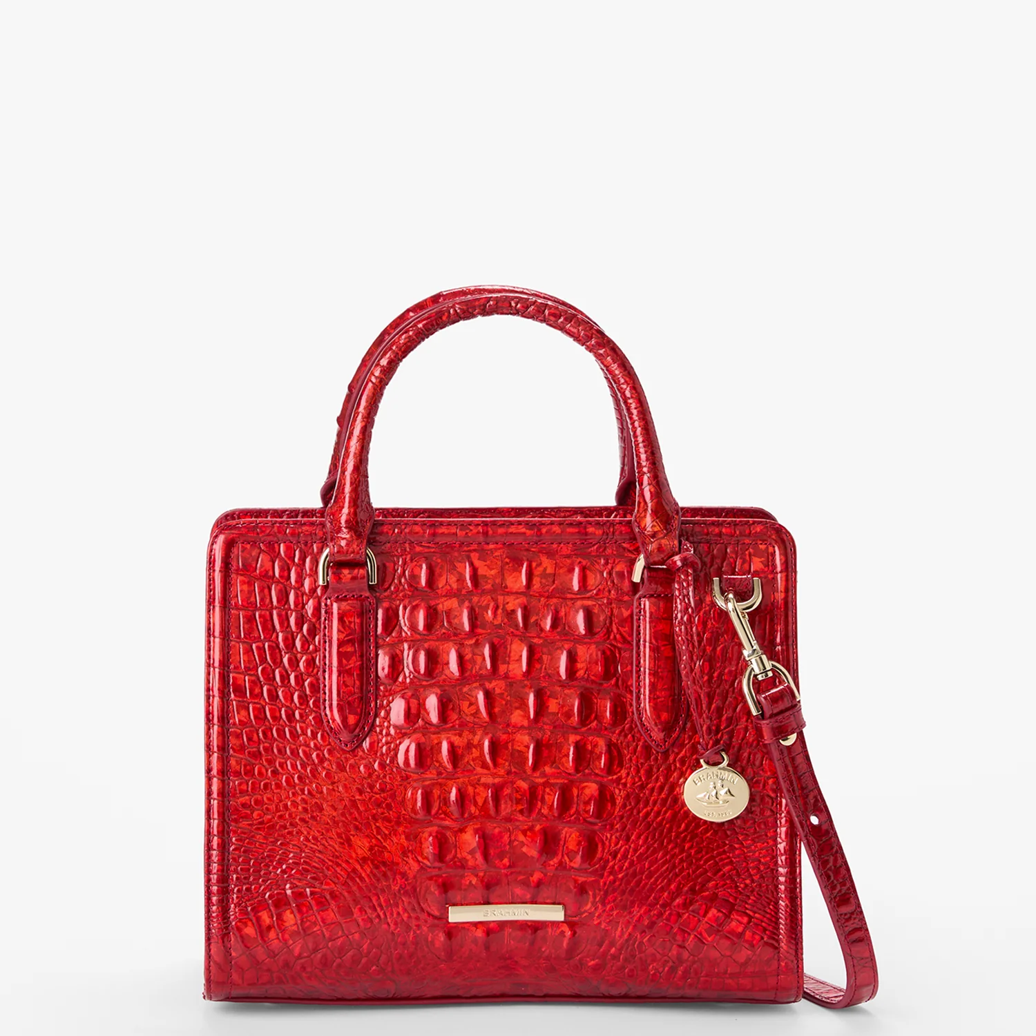 Brahmin Melbourne Collection Cami Satchel, Red Opal