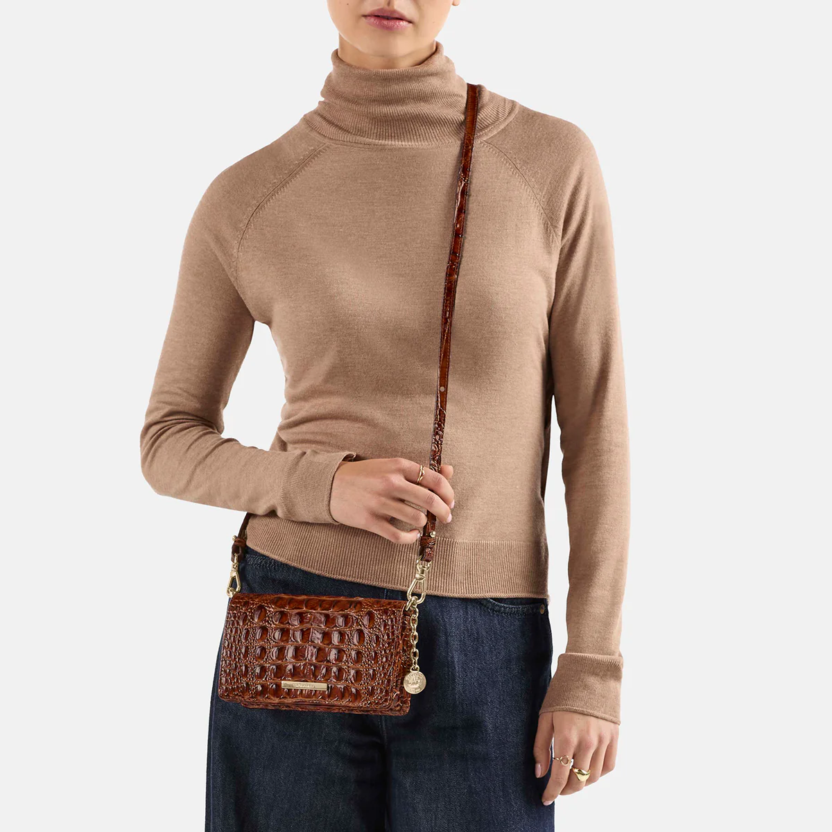 Brahmin Melbourne Collection Minuette Crossbody, Pinstripe Petals