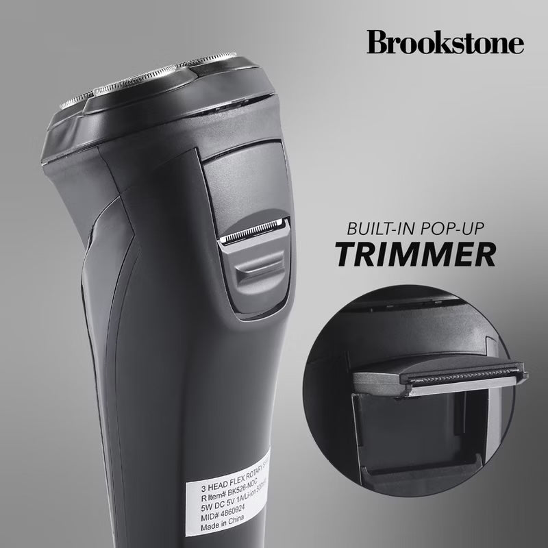Brookstone 3 Head Flex Rotary Shaver