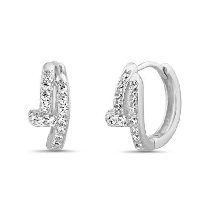 CZ Bypass Huggie Earrings