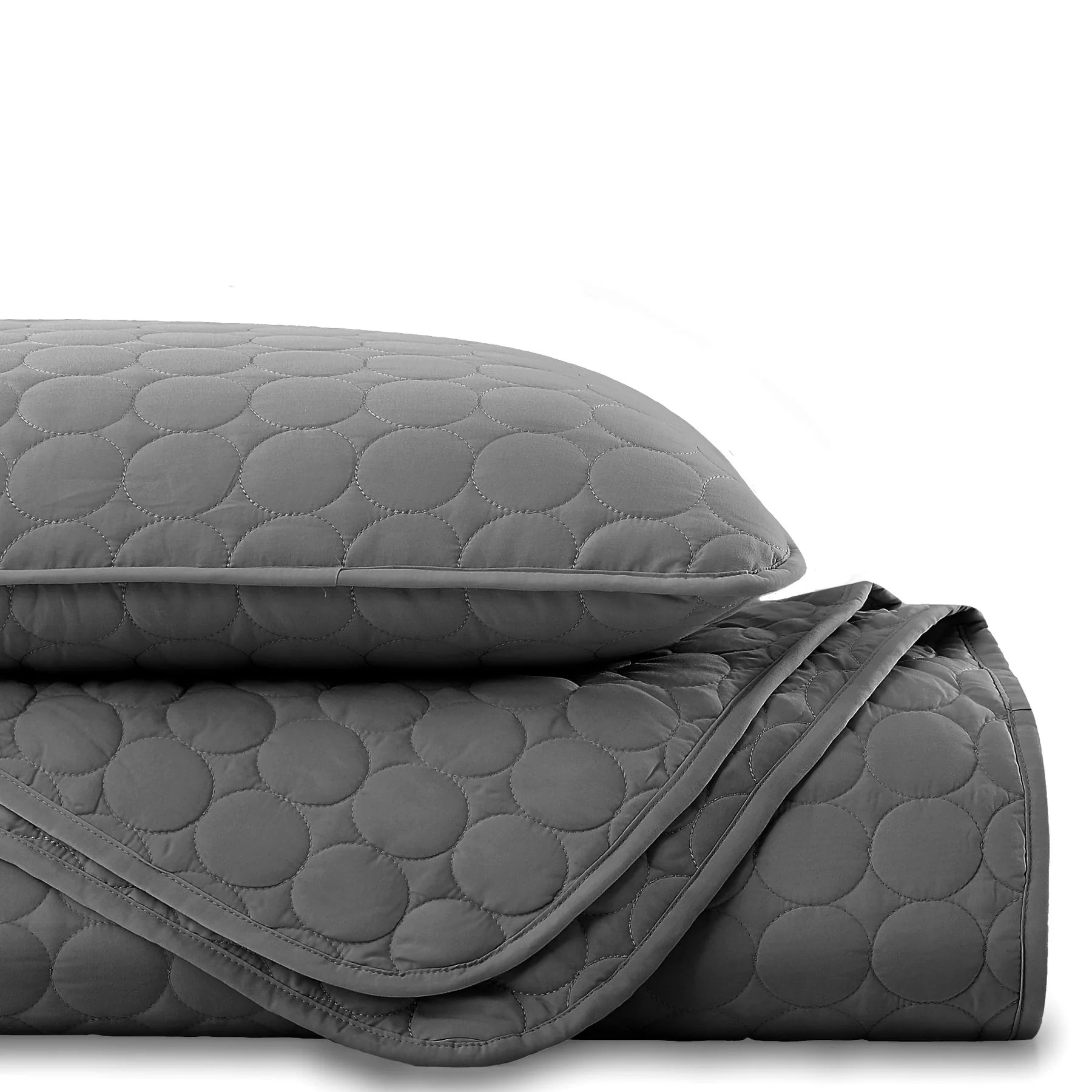 Circles Classic Quilt Set, Slate