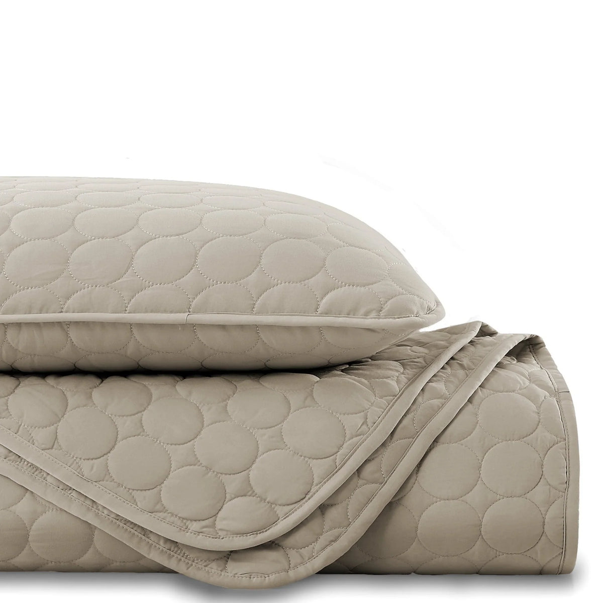 Circles Classic Quilt Set, Taupe