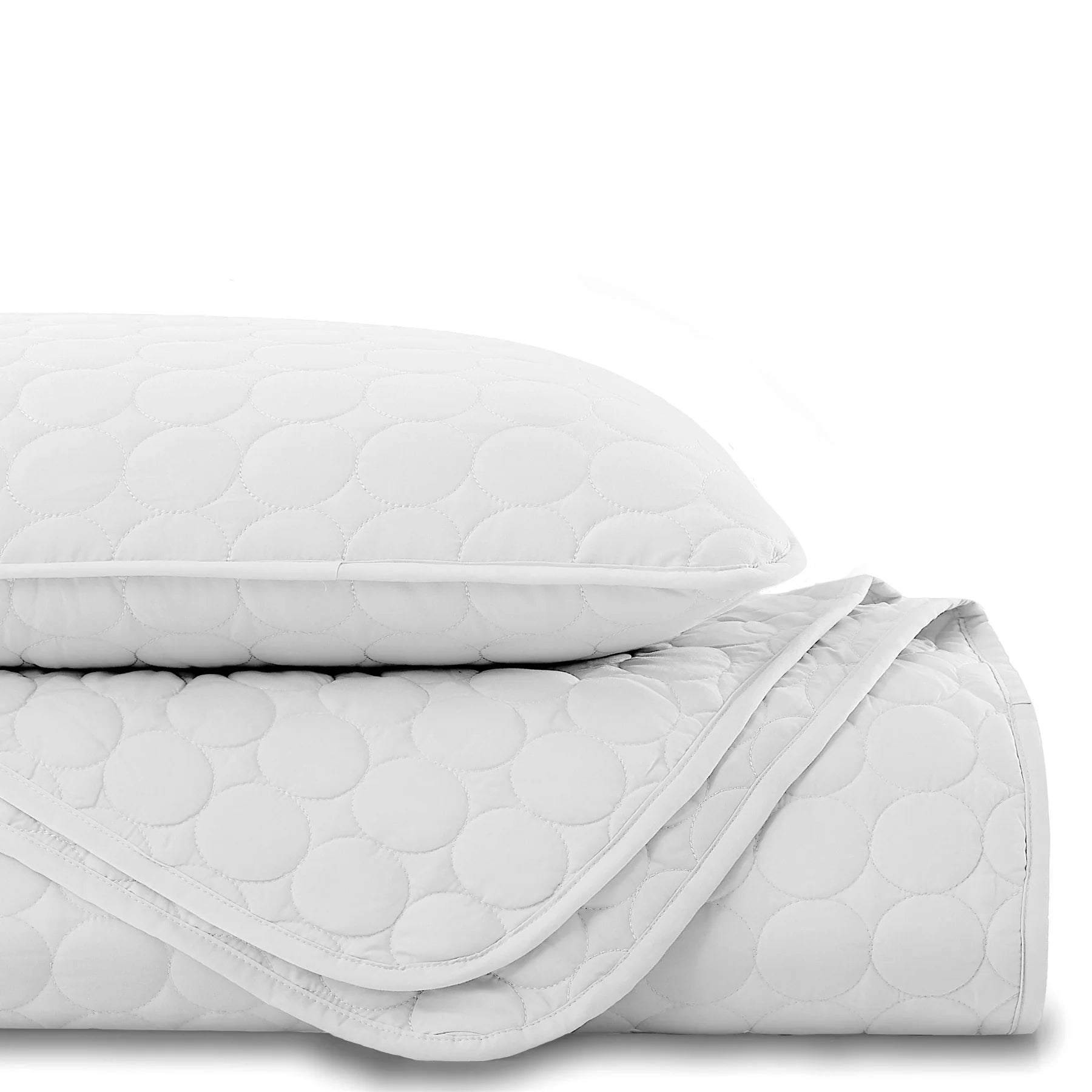 Circles Classic Quilt Set, White