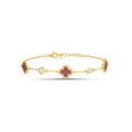 Clover Red Coral Bracelet