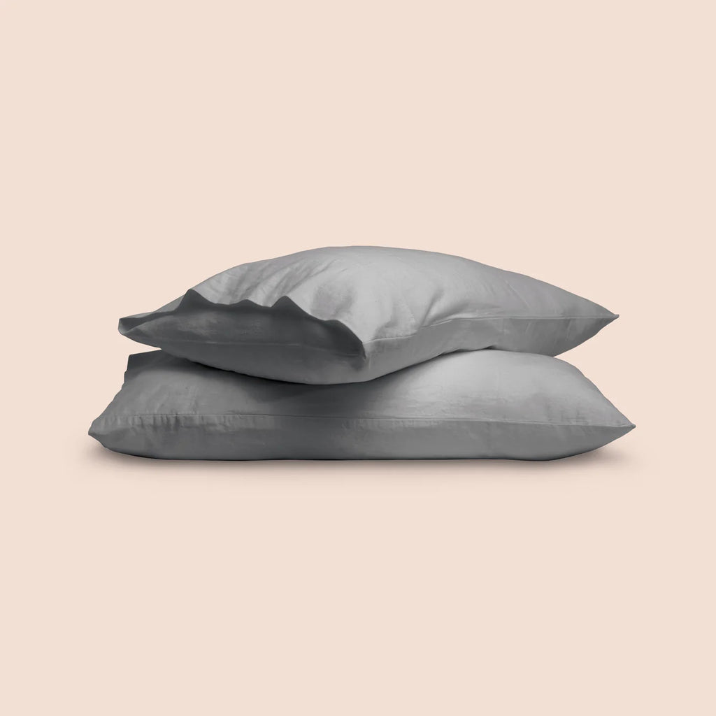 Dr. Weil Blended Linen Sheets, Stone Gray