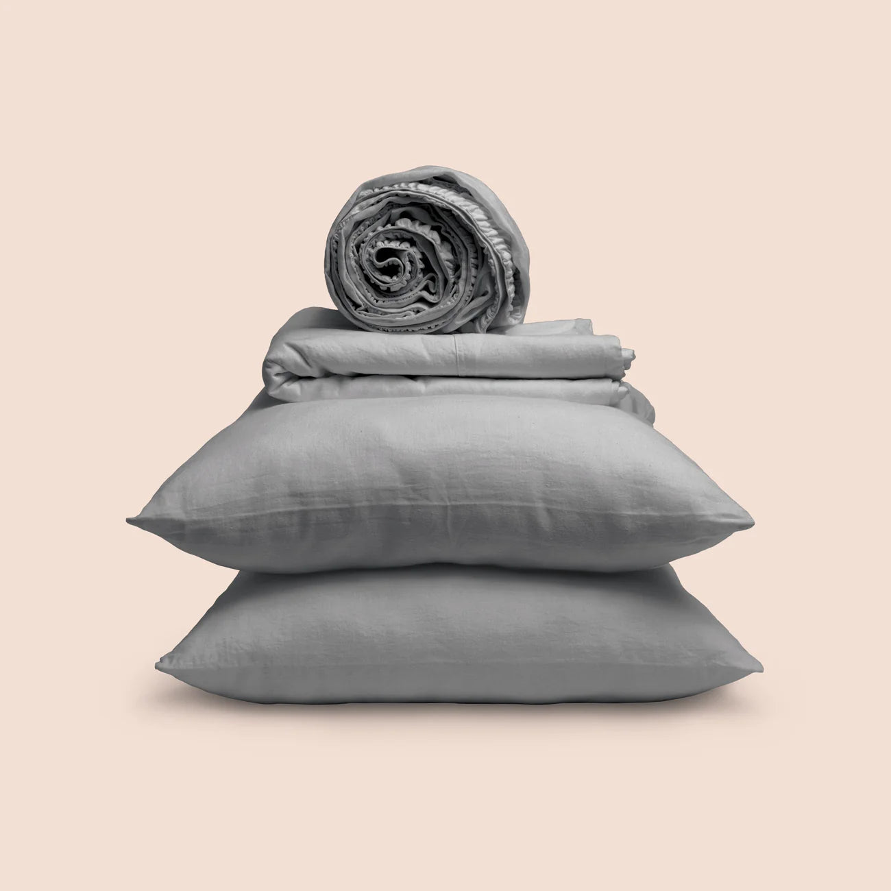Dr. Weil Blended Linen Sheets, Stone Gray