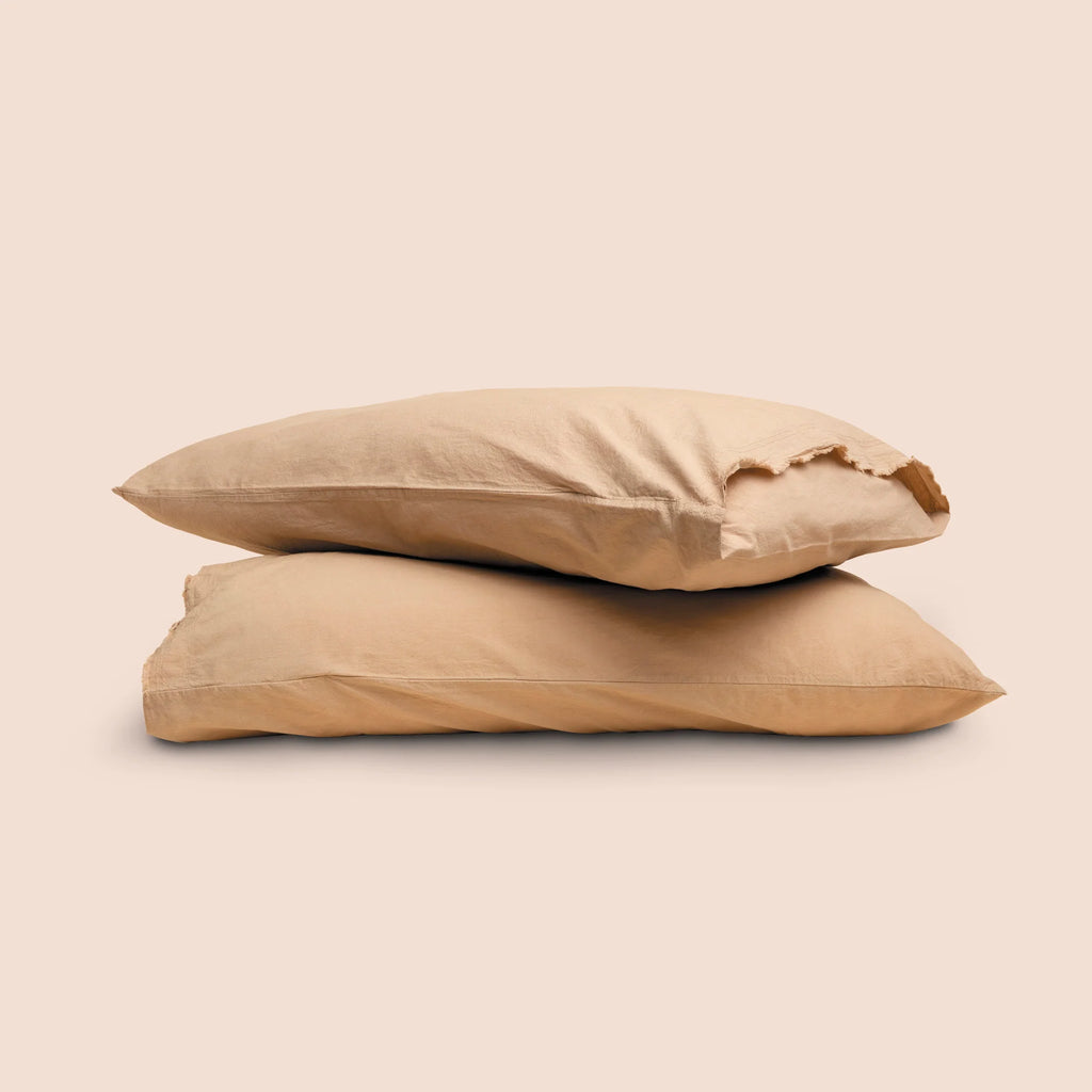 Dr. Weil Garment Washed Percale Sheets, Ochre