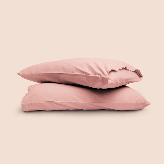 Dr. Weil Garment Washed Percale Sheets, Pink Sandstone