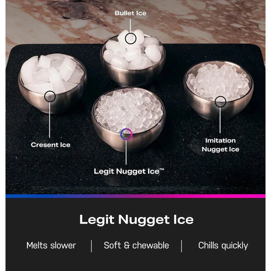 GE Profile Opal Nugget Ice Maker, Black Stainless Steel