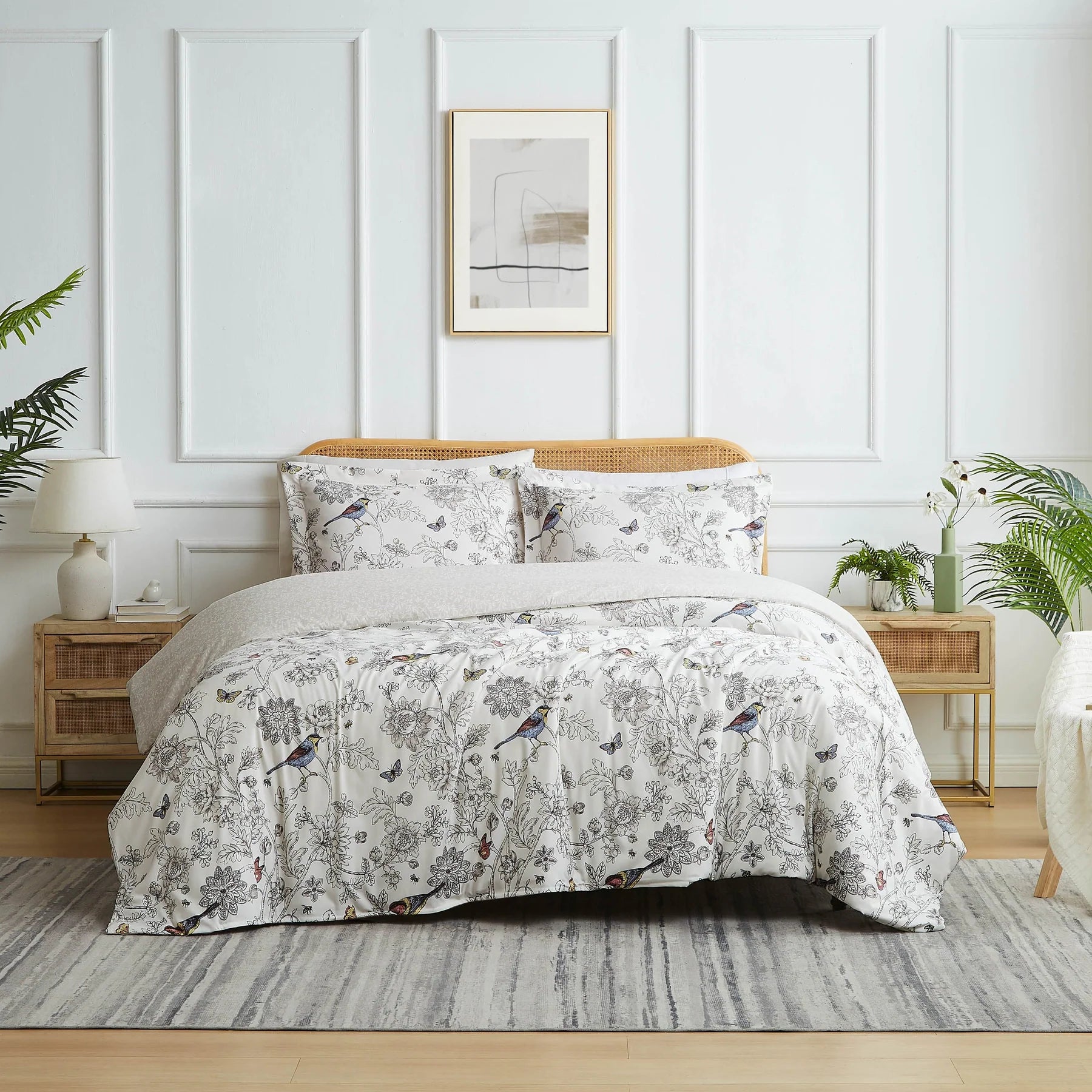 Garden Bird Reversible Duvet Cover Set