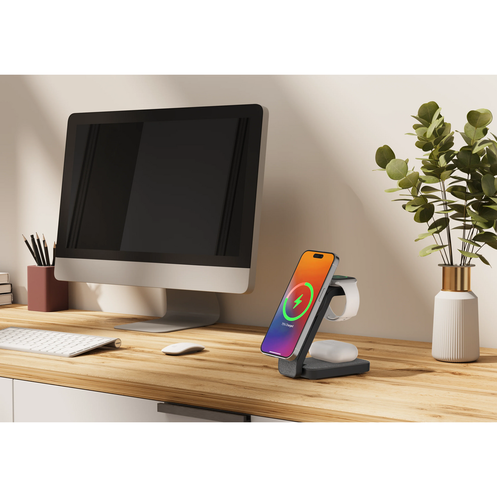 Griffin 3-in-1 Foldable Wireless Charger, Black