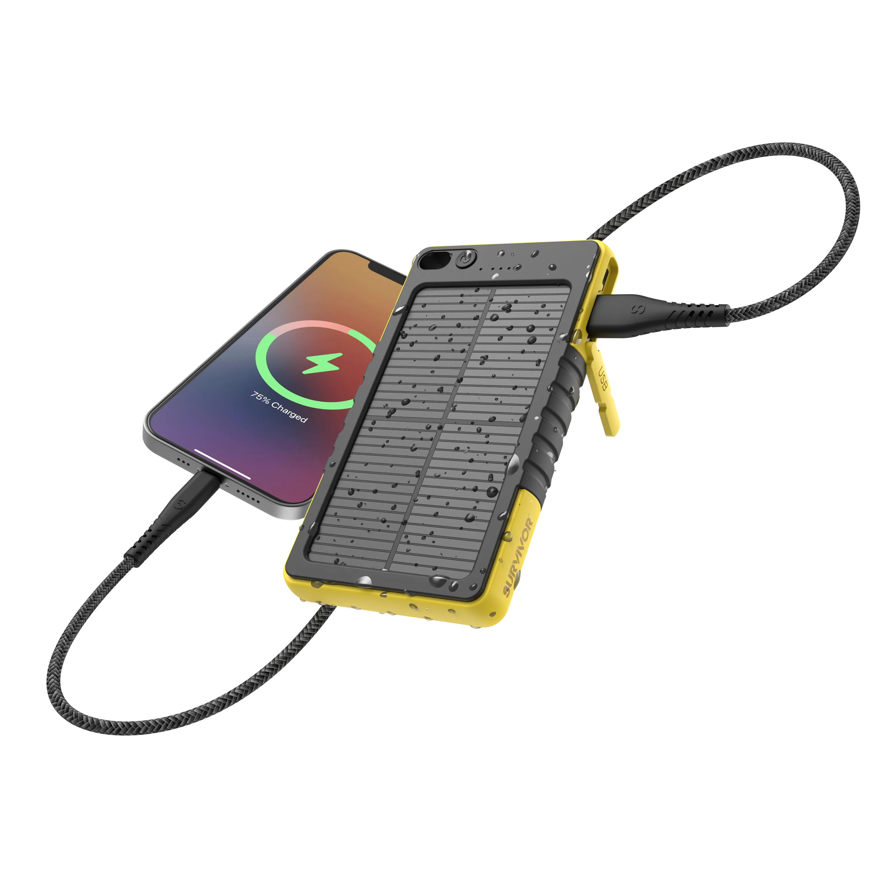 Griffin Survivor Rugged Solar Power Bank, Yellow / Black
