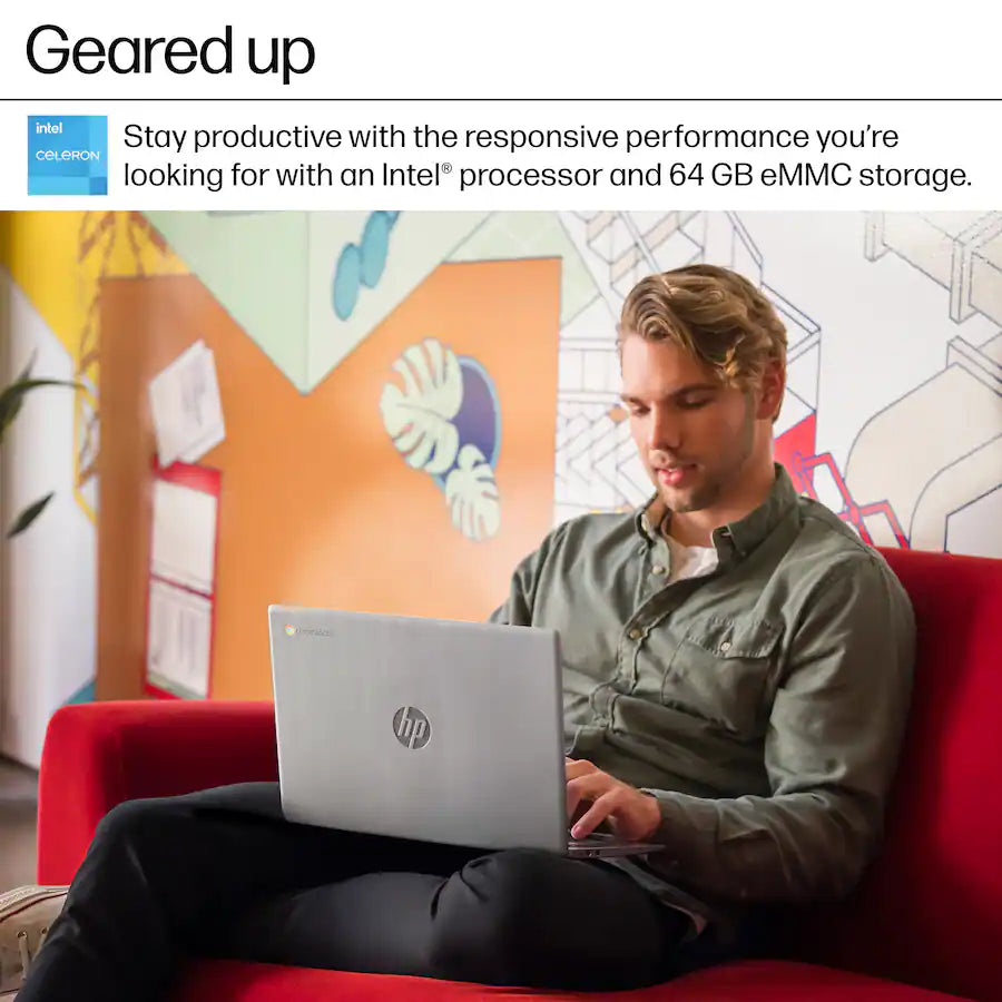 HP 14" HD Laptop Intel Celeron, Modern Grey