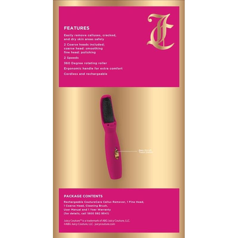 Juicy Couture Electric Callus Remover, Pink