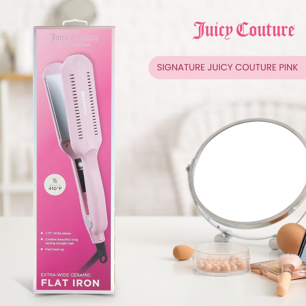 Juicy Couture Extra Wide Ceramic Flat Iron, Pink