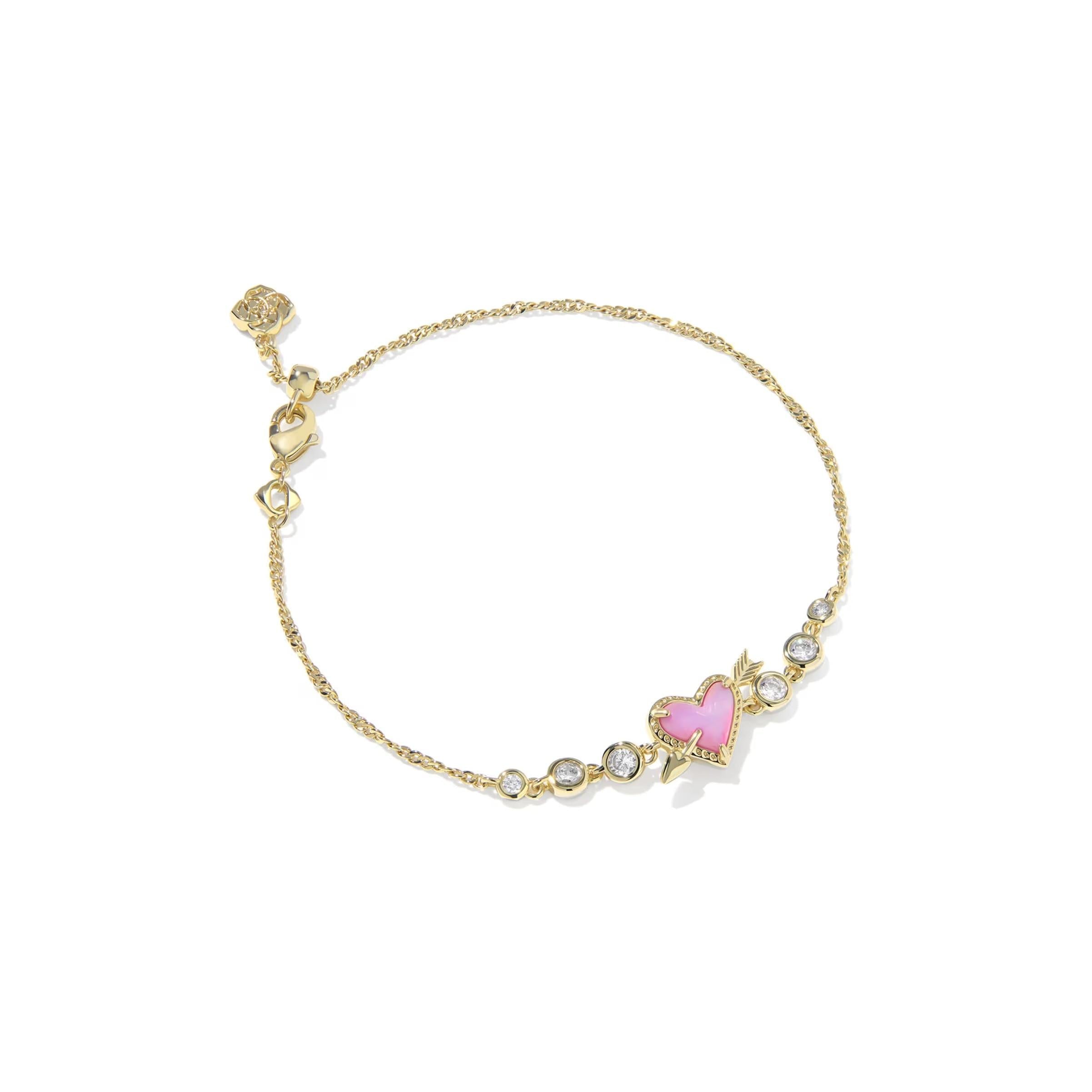 Kendra Scott Ari Heart Arrow Tennis Bracelet, Pink Opalescent